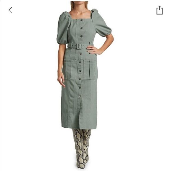 Gestuz Bellio Puff Sleeve Midi Dress - Picture 2 of 9